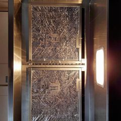 Example: same range hood filters, clean, after cleaning. Illustration.